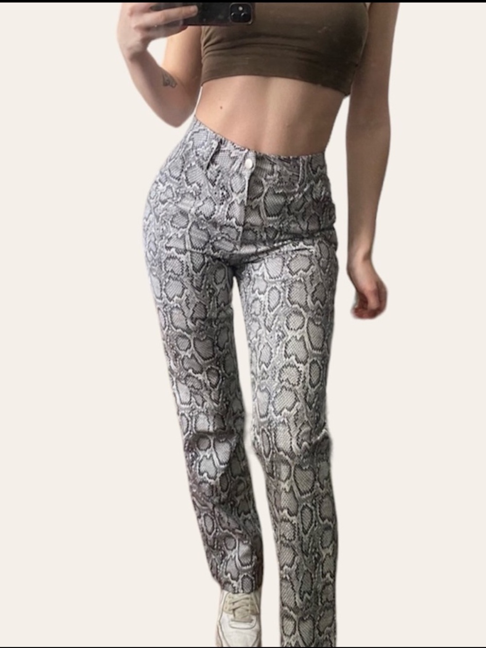 Tiger Mist pant grey snakeprint straight leg size XS - BUY 1 • GET 1 FREE